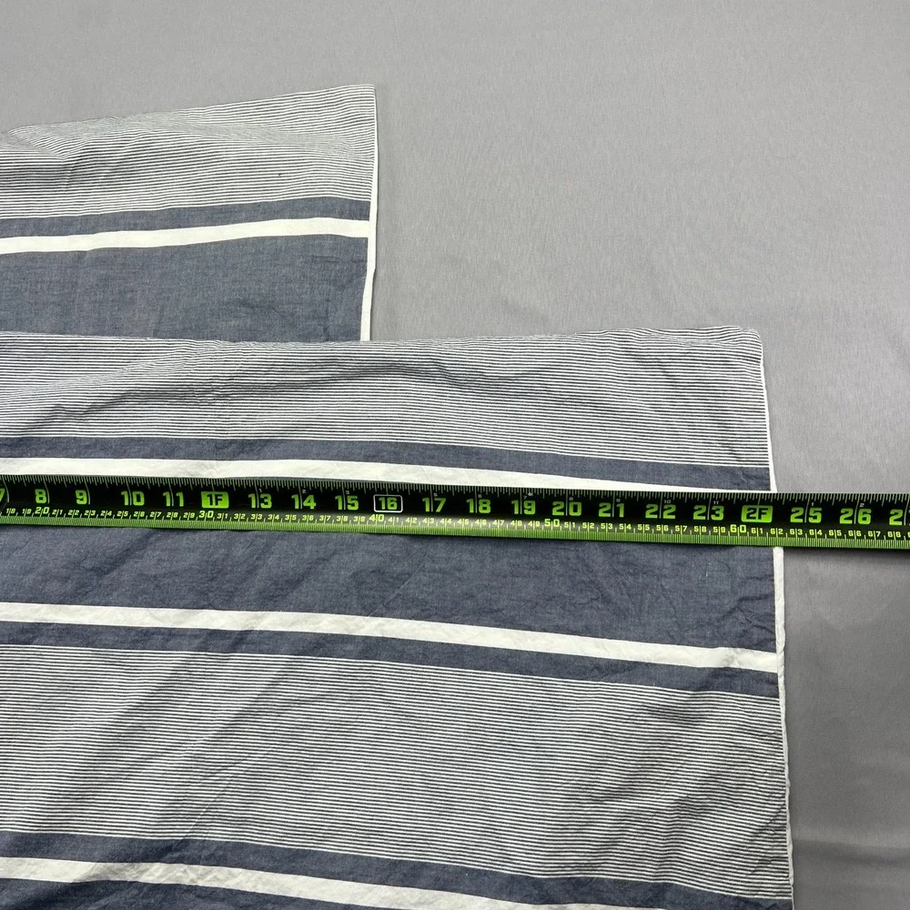 Set Of 2 Pottery Barn Kids Pillow Shams White Blue Striped Cotton (20